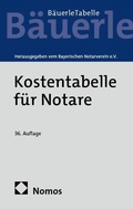 Bild: Kostentabelle für Notare - Nomos