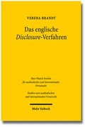 Abbildung von: Das englische Disclosure-Verfahren - Mohr Siebeck