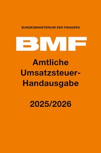 Enlarge image Cover: Amtliche Umsatzsteuer-Handausgabe 2025/2026 - Boorberg