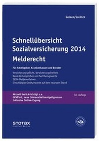 Abbildung von: Schnellübersicht Sozialversicherung 2014 Melderecht - Stollfuß