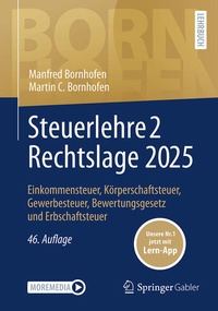 Bild vergrößern Bild: Steuerlehre 2 Rechtslage 2025 - Springer Gabler