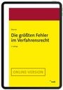 Cover: Die größten Fehler im Verfahrensrecht - NWB