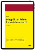 Cover: Die gr&ouml;&szlig;ten Fehler im Verfahrensrecht - NWB