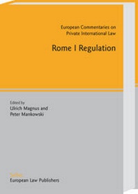 Enlarge image Cover: Rome I Regulation - Sellier. European Law Publishers