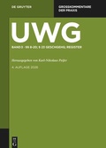 Cover: UWG - Gro&szlig;kommentar zum Gesetz gegen den unlauteren Wettbewerb - De Gruyter