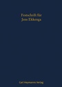 Cover: Festschrift für Jens Ekkenga - Carl Heymanns Verlag
