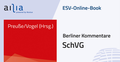 Cover: ESV-Online-Book SchVG: Schuldverschreibungen Jahresabonnement - Erich Schmidt Verlag