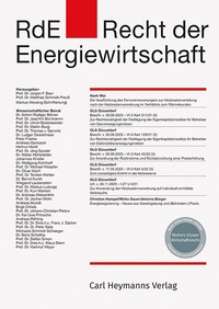 Abbildung von: RdE - Recht der Energiewirtschaft - Carl Heymanns Verlag