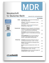 Bild vergrößern Bild: Monatsschrift für Deutsches Recht - MDR - Otto Schmidt Verlag