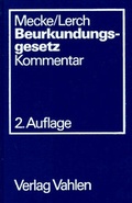 Cover: Beurkundungsgesetz - Vahlen