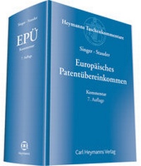 Enlarge image Cover: Europäisches Patentübereinkommen, EPÜ - Carl Heymanns Verlag
