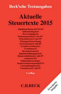 Abbildung von: Aktuelle Steuertexte 2015 - C.H.BECK