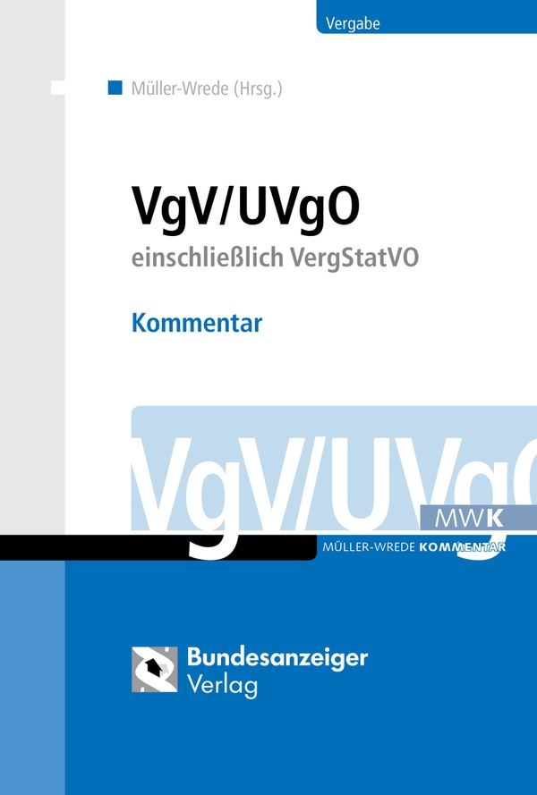 Abbildung von: VgV / UVgO - Reguvis Fachmedien