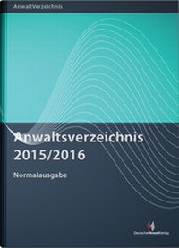Abbildung von: Anwaltsverzeichnis 2015/2016 - Normalausgabe - Deutscher Anwaltverlag