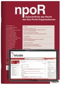 Abbildung von: npoR - Zeitschrift für das Recht der Non Profit Organisationen - C.H.BECK