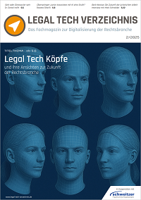 Cover des Magazins Legal Tech Verzeichnis und Link zur Ausgabe 02/2025