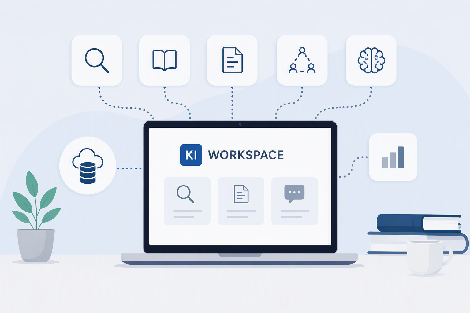 Vereinfachte Visualisierung eines KI-Workspaces